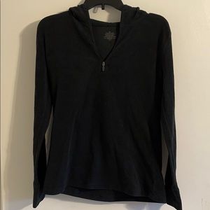 Cuddl Duds (M) Black Fleece Top